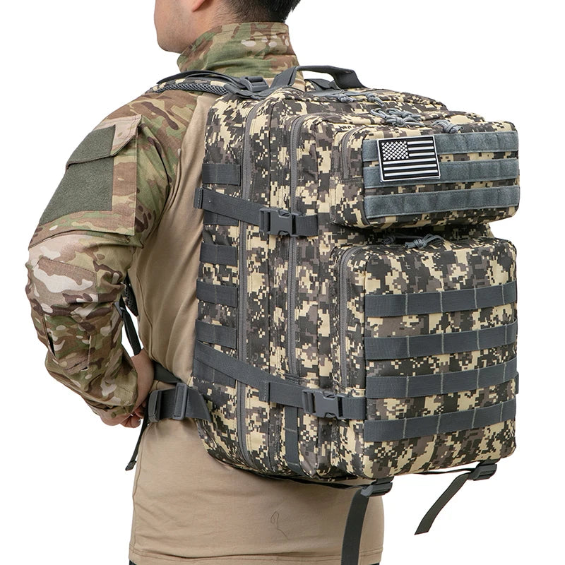 Outdoor 45L GYM Fitness Style Backpacks for men/women Tactical Training Molle Survival Bag Hiking Trekking Rucksack School bag