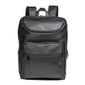 Men's 15.6 Inch Business Laptop Backpack Black Premium Cowhide Leather for Commuter Casual Student Office Travel