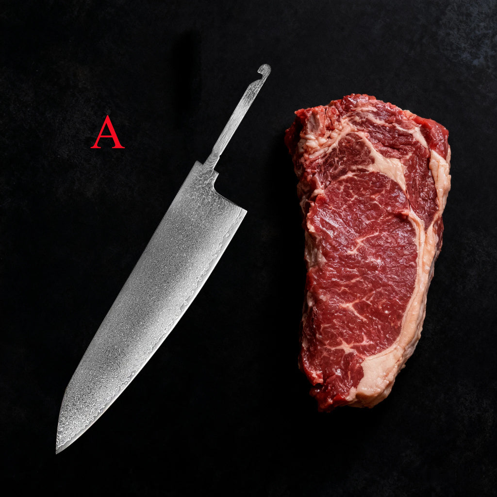 1PC,Kitchen Knives Blank Blade DIY Damascus Steel DIY Knife Making Tools No Handle Cleaver Knife Cooking Tool Kitchen Stuff