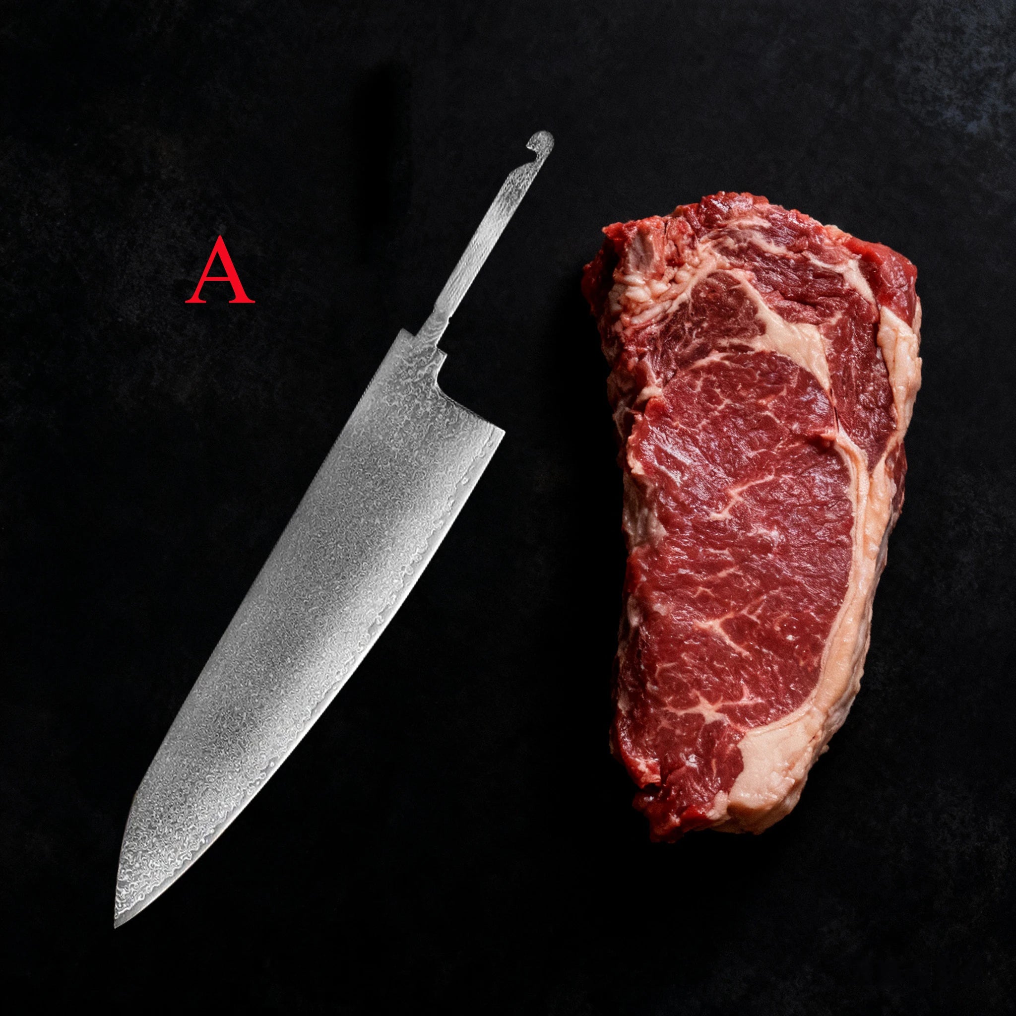 1PC,Kitchen Knives Blank Blade DIY Damascus Steel DIY Knife Making Tools No Handle Cleaver Knife Cooking Tool Kitchen Stuff