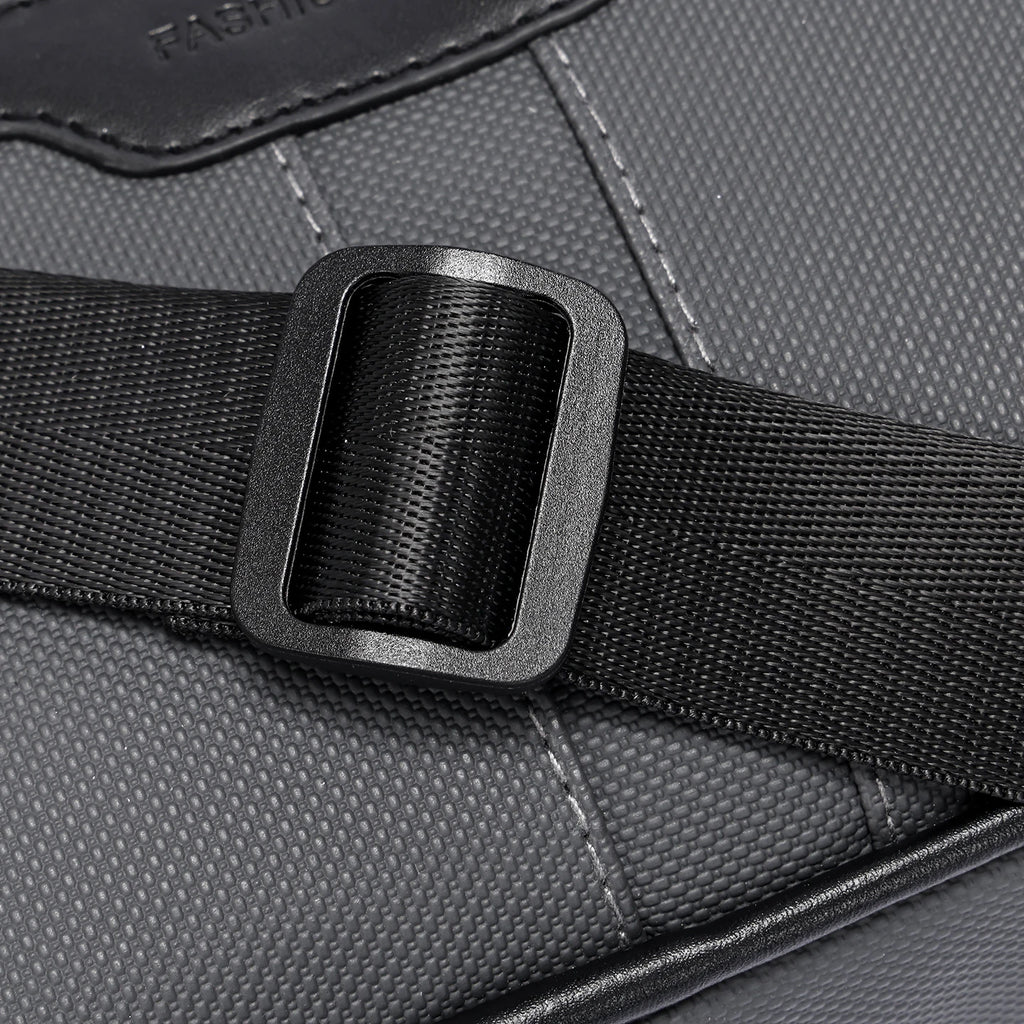 Adjustable Strap Men's Business Bag – Soft PU Leather Crossbody for Commute Travel & Daily Use
