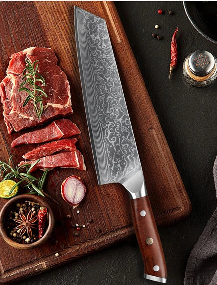 8.5" Kiritsuke Knives 67 Layers Damascus Steel Sharp Blade Chef Knife Meat Cutting Kitchen Cooking Tools with Rosewood Handle