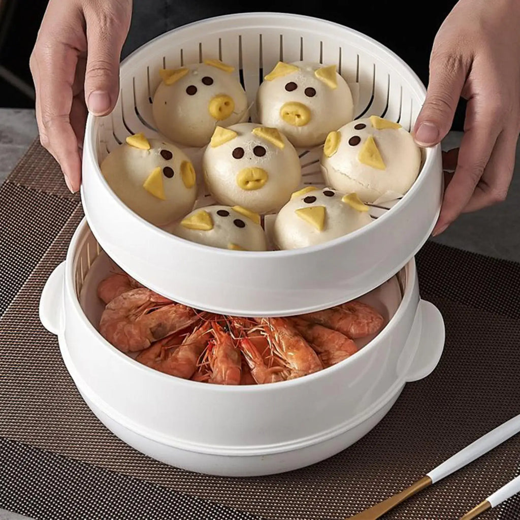 Microwave Heating Steamer Household Large Capacity Steamer Kitchen Steamer Box Steamer Rack Can Exhaust Steam