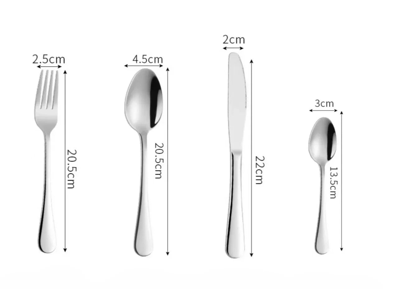 24 Piece Silverware Flatware Cutlery Set,tainless Steel Utensils Service for 6,Includes Forks Spoons Knives , Dishwasher Safe