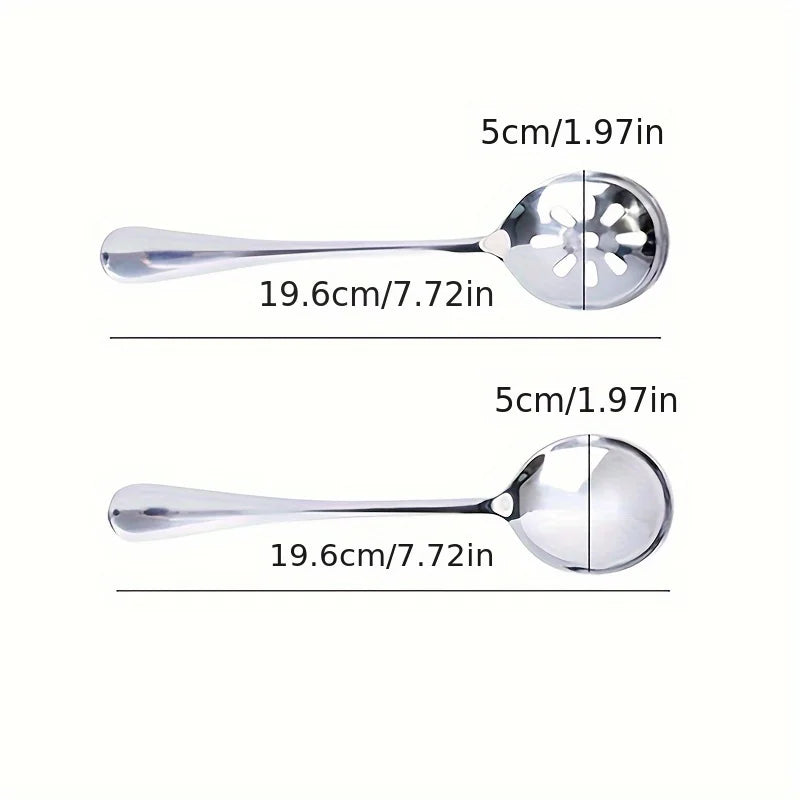 1pc Serving Spoon, Slotted Spoon, Stainless Steel Buffet Restaurant Dinner Spoon, Party Banquet Dining Utensils, Silvery