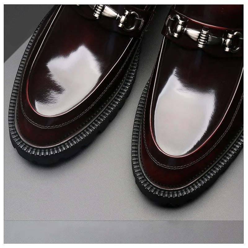 Men's Business Formal Leather Shoes Man Casual Leather Shoes Loafers Casual Business Wedding Shoes for Men Round Toe Slip-On