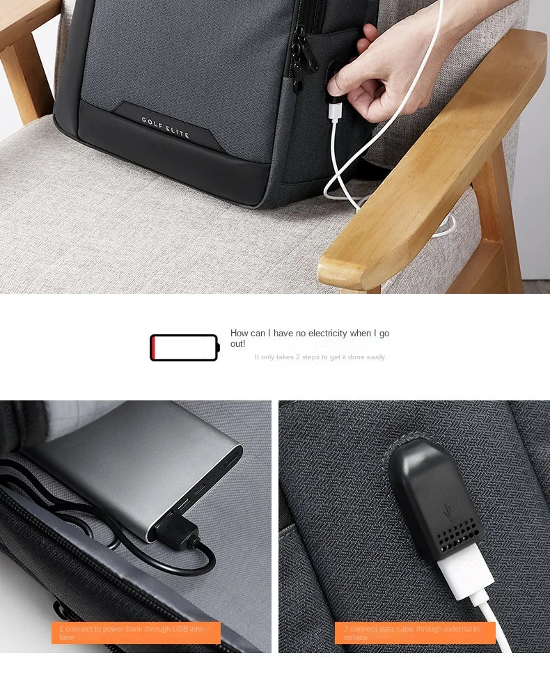 GOLF backpack men's high-capacity business backpack 2024 new business travel computer travel bag for college students