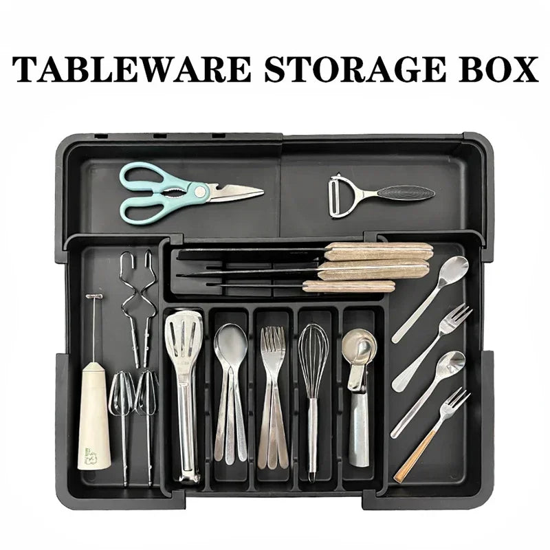 Silverware Organizer Expandable Kitchen Utensil Drawer Organizer Large BPA Free Adjustable Cutlery Silverware Tray