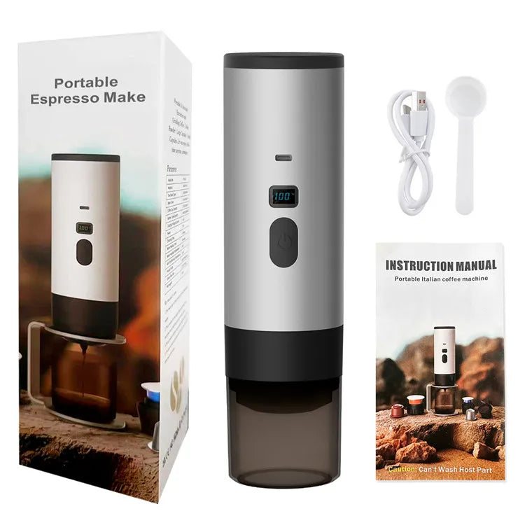 Portable Electric Coffee Maker 3-in-1 Capsule Coffee Grinder Travel Coffee Maker  for Car and Home Camping Campany