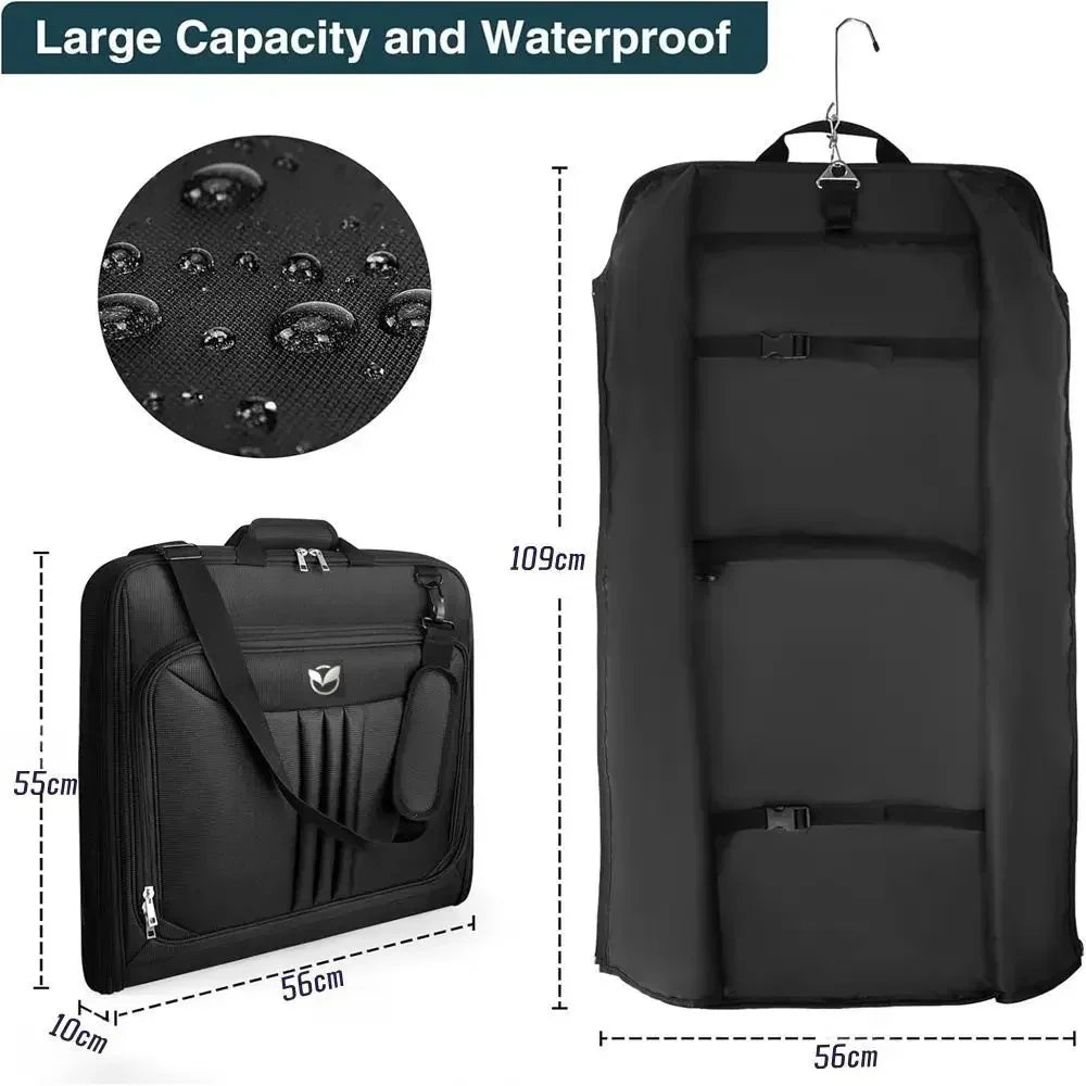 DUTRIEUX Men's Business Travel Bag One Shoulder Short Business Trip Clothing Bag Large Suit Bag Waterproof Travel Bag Handbag