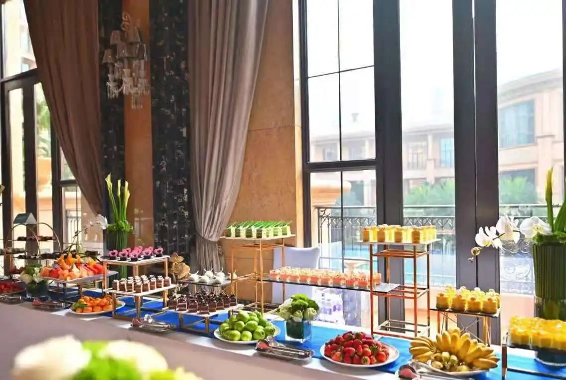 Wedding Buffet Cake Sweet Food Bread Cake Flower Dessert Holder Dessert Table Cake Stand Buffet Banquet Tea Break Metal Holder