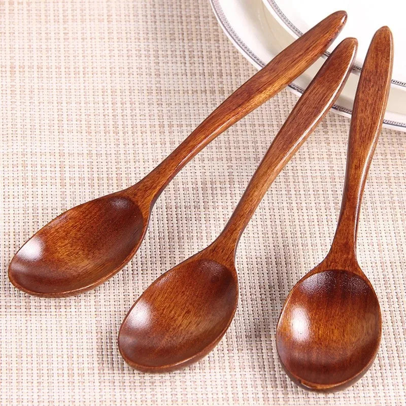Spoon Wooden Spoons for Cooking Utensil Ice Cream Coffee Tea Soup Spoon Dinner Tableware Kitchen Teaspoon Catering Supplies