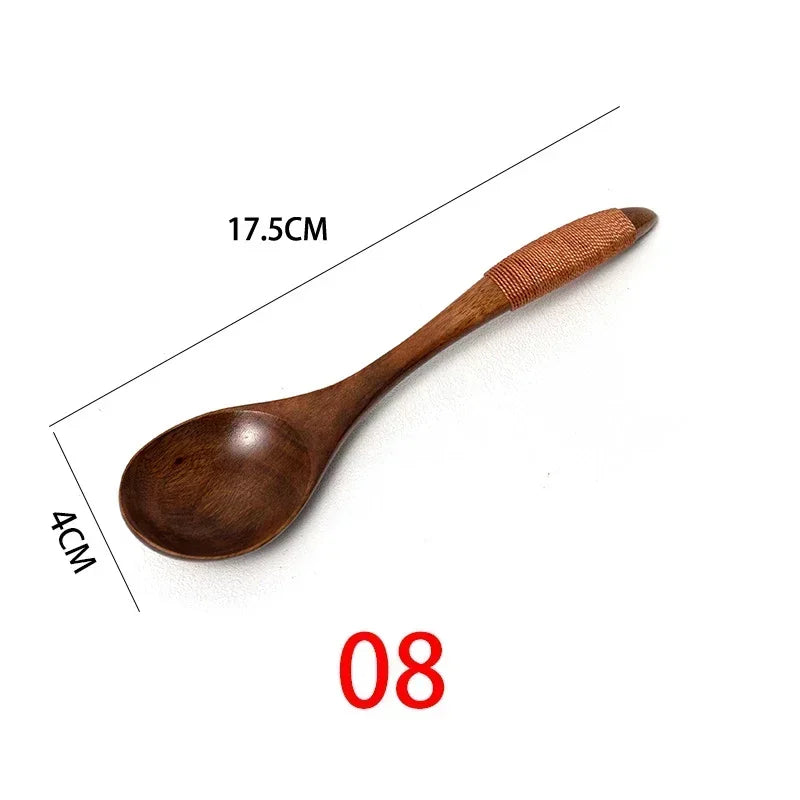 Spoon Wooden Spoons for Cooking Utensil Ice Cream Coffee Tea Soup Spoon Dinner Tableware Kitchen Teaspoon Catering Supplies
