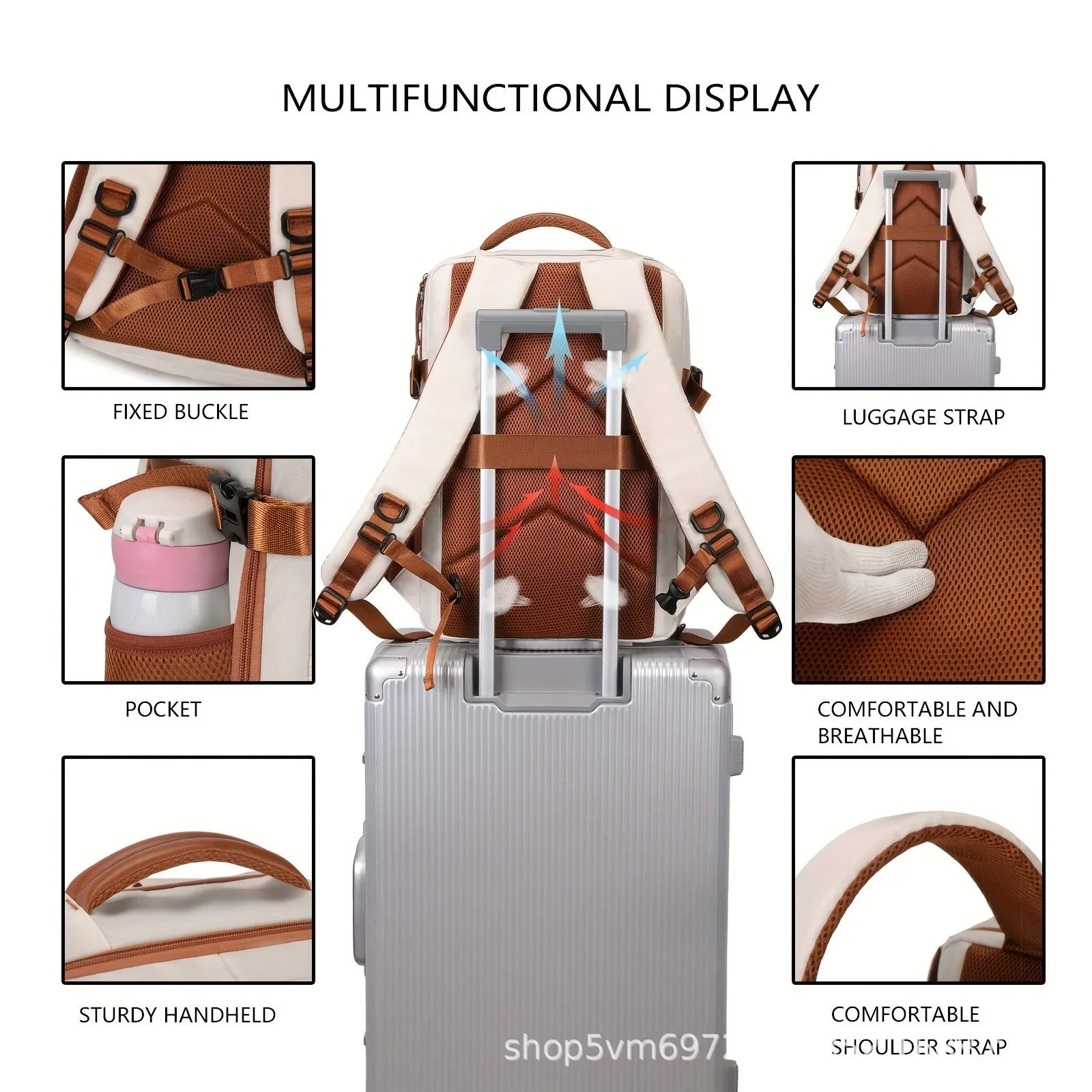 Business Backpack for Men and Women, Large Capacity Expandable Backpack, Computer Backpack, Backpack, Travel Bag