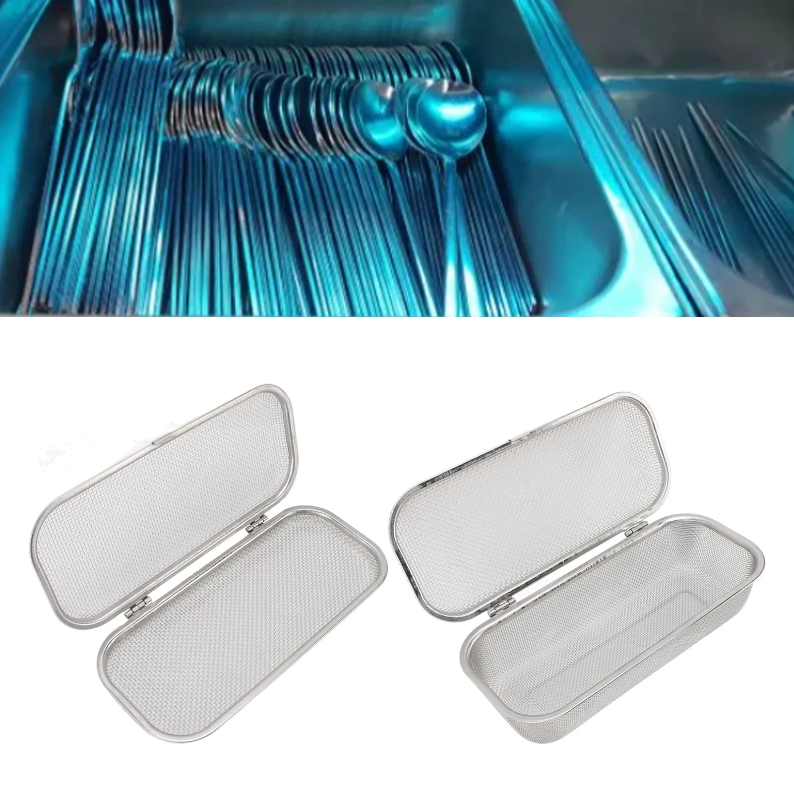 Dishwasher Basket Safe Thorough Cleaning Dishwasher Silverware Holder Mesh Drain Multifunctional Rectangular for Small Items