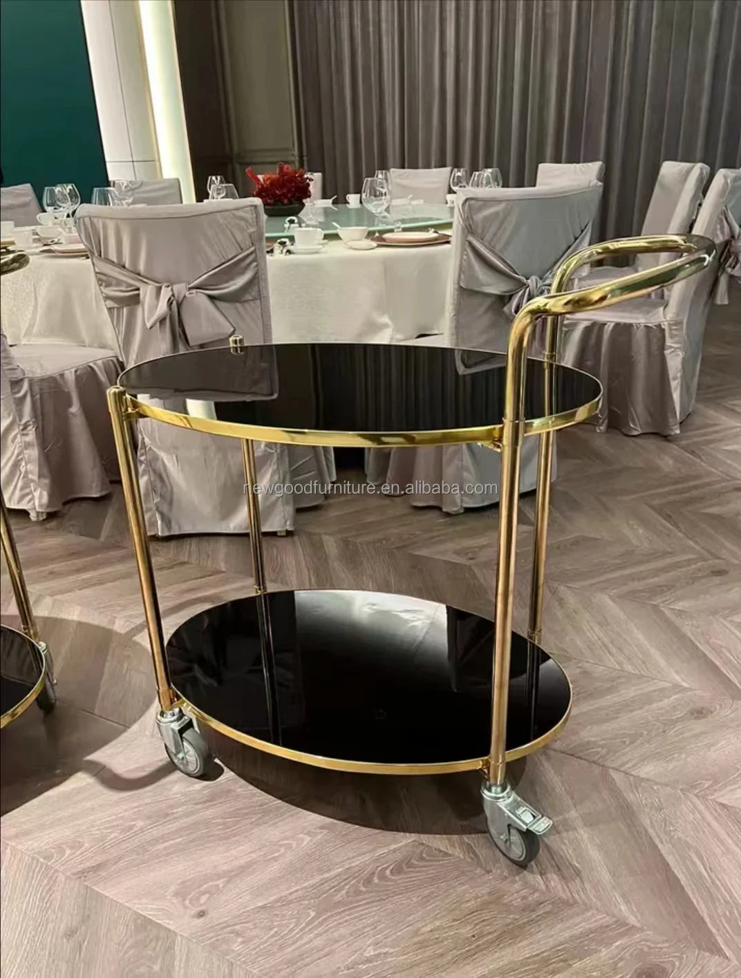 Luxury Modern Restaurant Food Trolley High Quality Commercial Stainless Steel and Iron for Hotel and Dining