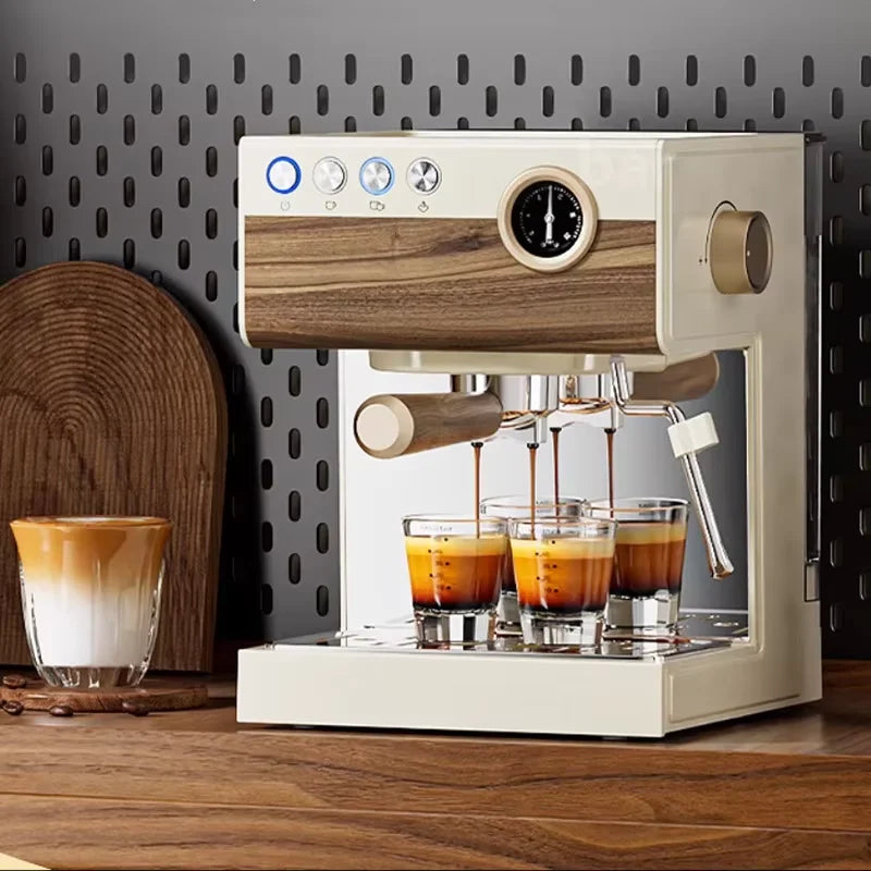 Coffee Maker Stainless Steel Italian Household Small Semi-Automatic Coffee Machine Steam Milk Bubble Concentration Office Steam