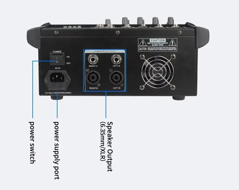 DJ Audio Mixer Amplifier 4 Channel 500w Stage Equipment Computer Digital Mixer Mobile Bluetooth DJ Mixer for PC Performance
