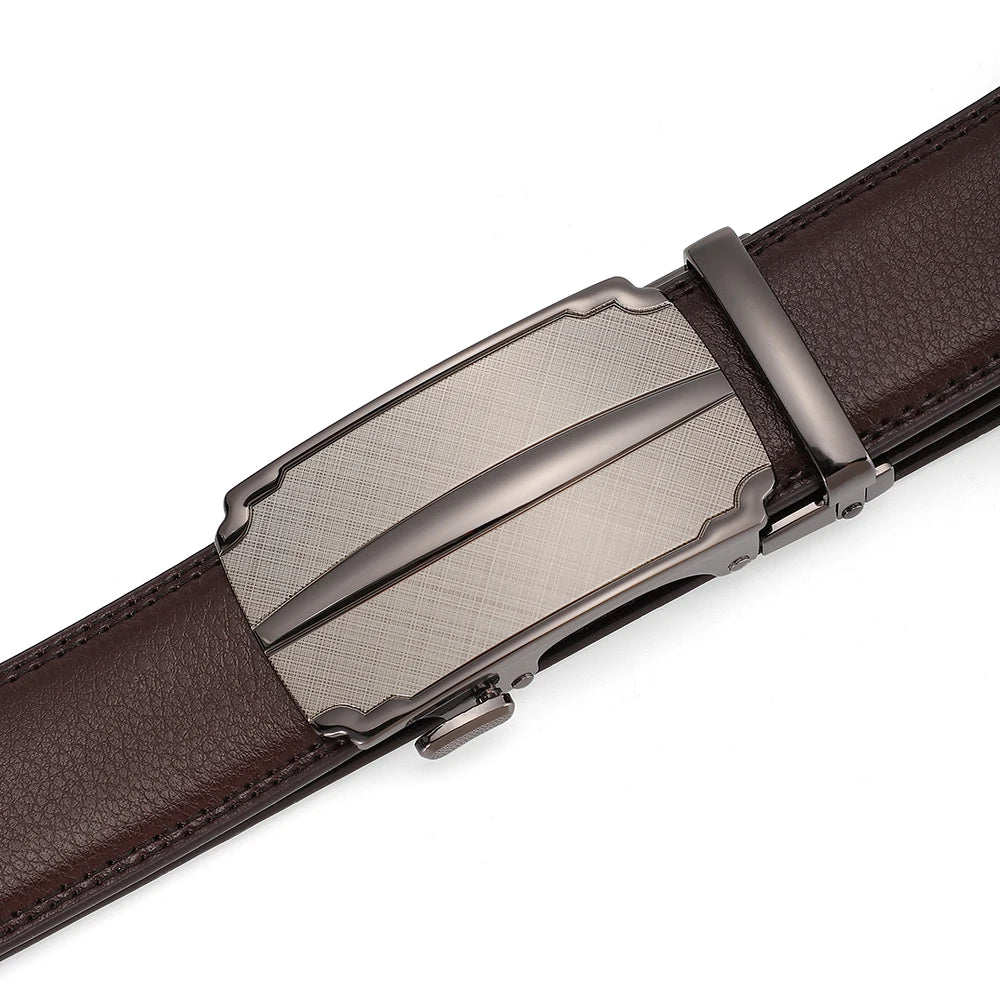 Business Dress Belt Men Soft Genuine Leather Automatic Buckle Trouser Belt  High-end Men Belt Great Gift for Men Waist Strap