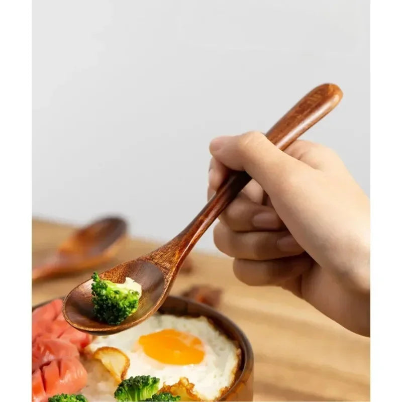 Spoon Wooden Spoons for Cooking Utensil Ice Cream Coffee Tea Soup Spoon Dinner Tableware Kitchen Teaspoon Catering Supplies