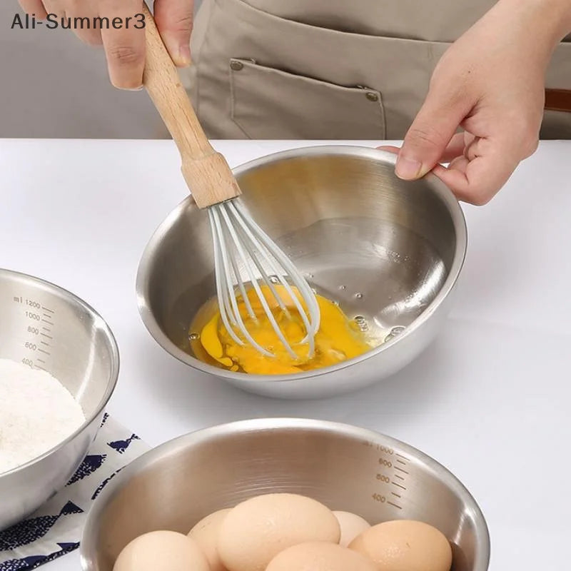 Stainless Steel Silver Salad Bowl Rice Noodles Lamian Noodles Bowl Kitchen Tableware Food Container