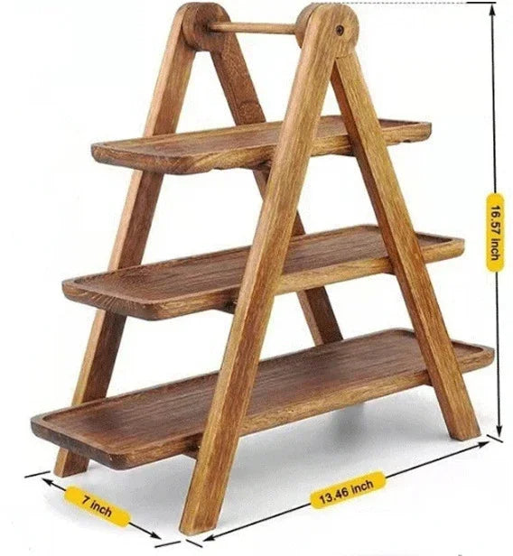 3 Tier Serving Tray Wood Tiered Tray Decor Cake Stand Farmhouse Tiered Tray Party Serving Dishes And Platters Trays