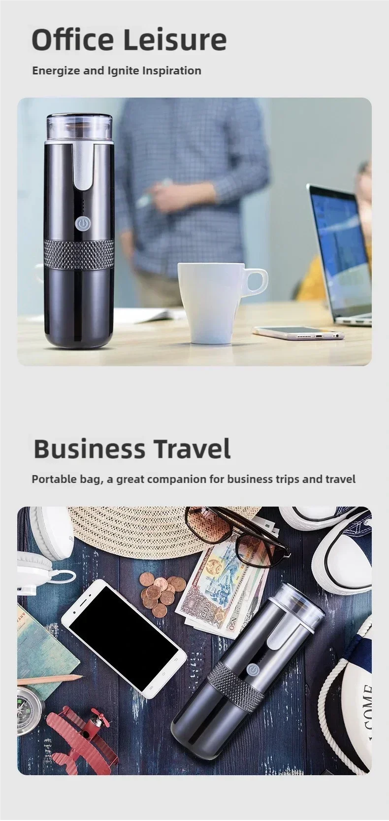 Portable Capsule Coffee Maker Electric Coffee Brewer For Ground Coffee and KCUP Capsule Coffee Without Heat Function