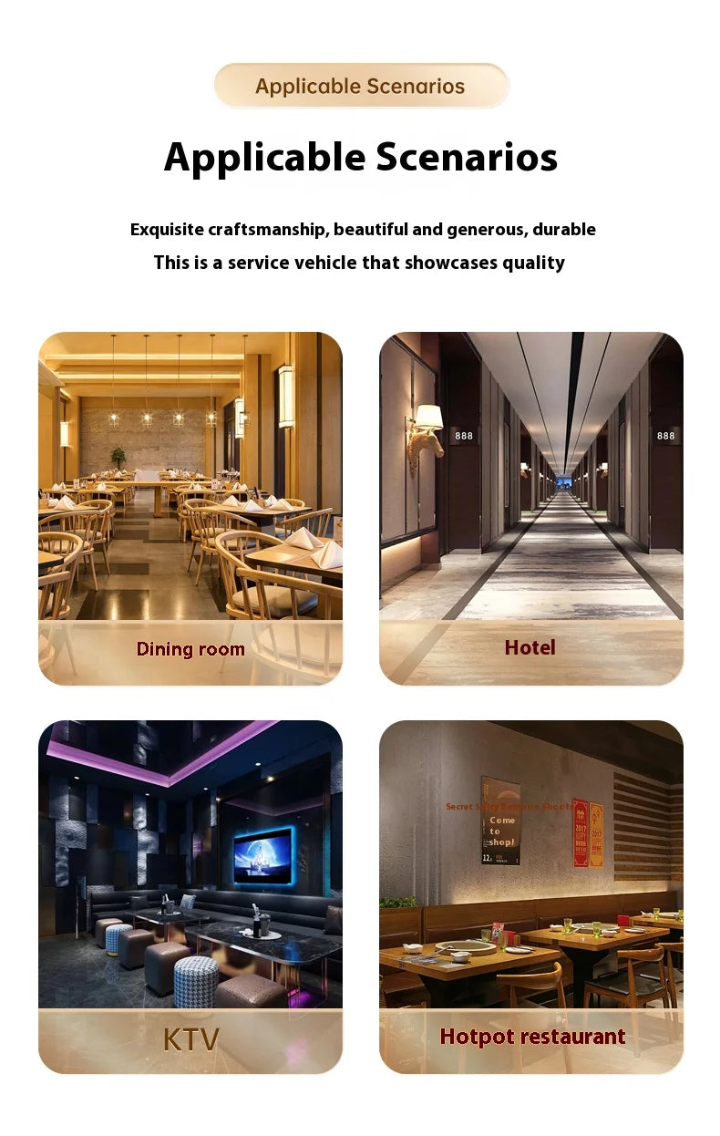 Stainless Steel Utility Cart Restaurant Bar and Hotel Dining Wine Cart Second-Hand Mobile Food Delivery Trolley