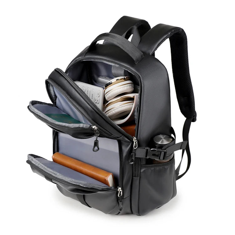 Business backpack, laptop backpack, travel bag, black, large capacity, suitable for different scenarios
