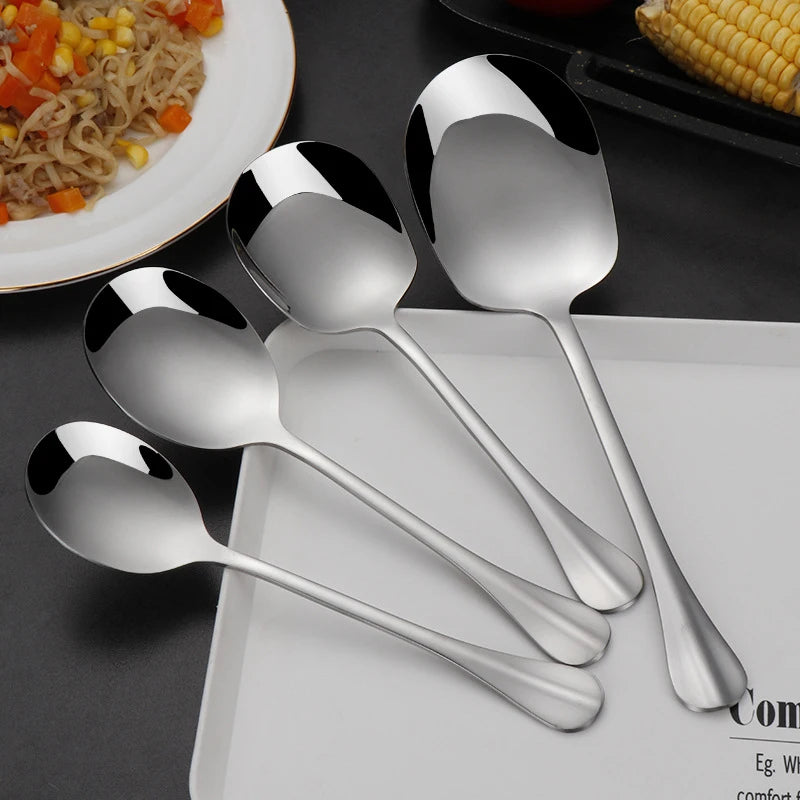 Stainless steel serving spoon, restaurant utility spoon, hotel serving spoon, cafeteria self-service serving spoon