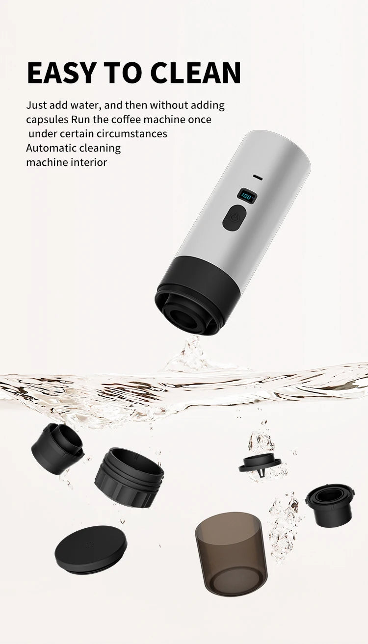 Portable Electric Coffee Maker 3-in-1 Capsule Coffee Grinder Travel Coffee Maker  for Car and Home Camping Campany