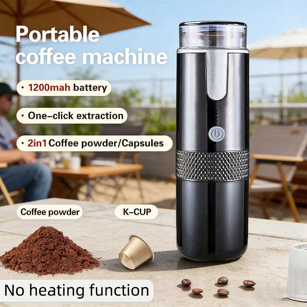 New Portable Coffee Maker Electric Capsule Grind-and-Brew Coffee Maker Suitable for Ground Coffee and K-Cup Large Coffee Pods