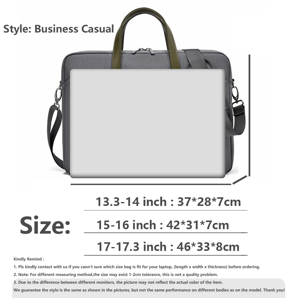 Laptop Bag For Macbook Air Pro 13 16 Case Xiaomi Lenovo Dell HP 13.3 14 15.6 17.3 Inch Notebook Case Shoulder HandBag Briefcases