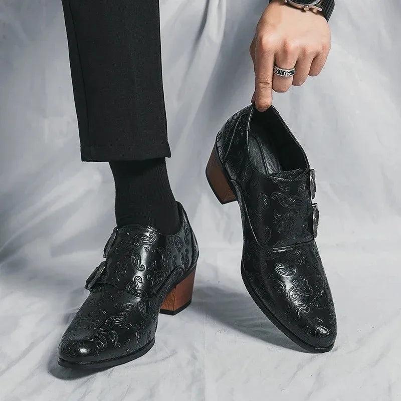Men's Dress Shoes Fashion Belt Buckle Design Shoes Retro Carved Brogues Shoes Classic Business Formal Shoe Luxury Wedding Shoe