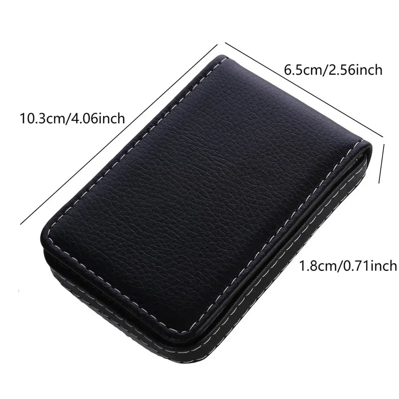 Vertical Version PU Leather Business Card Case Business Card Holder Pocket Business Office Name Card Holder With Magnetic Shut