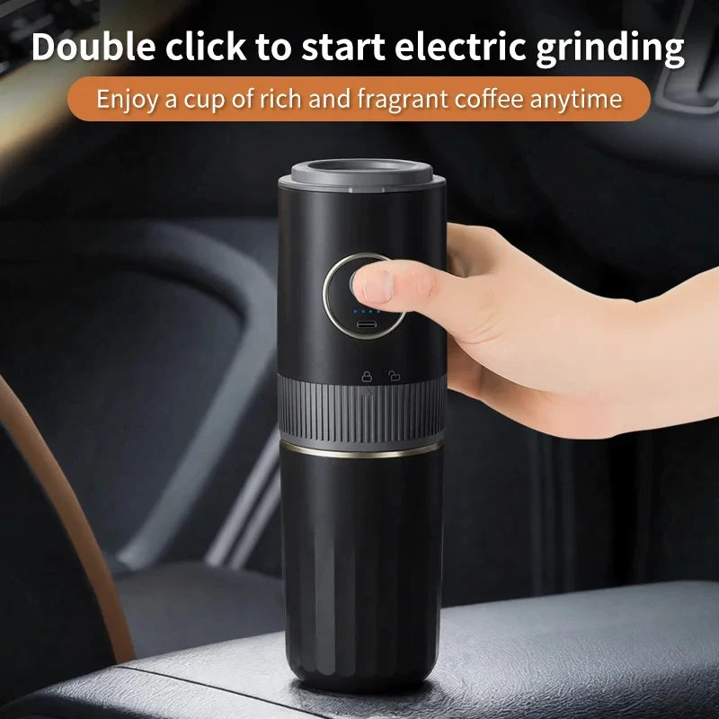 2-in-1 Portable Wireless Outdoor Camping Coffee Machine - Bean Grinding & Hand Brewing Portable Coffee Maker