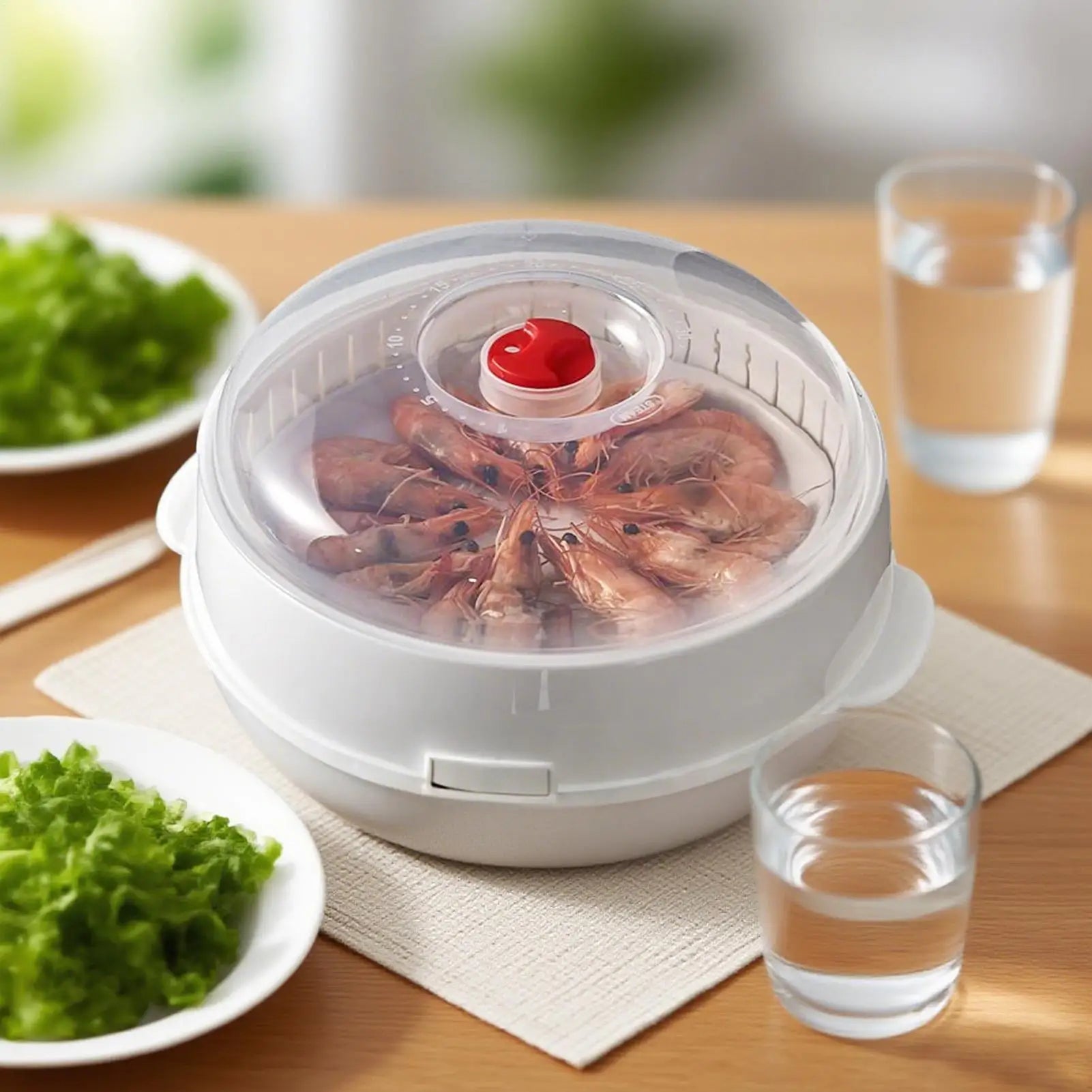 Microwave Heating Steamer Household Large Capacity Steamer Kitchen Steamer Box Steamer Rack Can Exhaust Steam