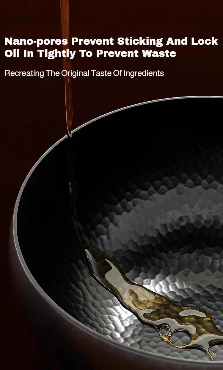 Household Non-stick Pan without Coating - 24cm Mini Wok with Lid,for Kitchen,Easy to Clean,Ideal for Small Meals & Daily