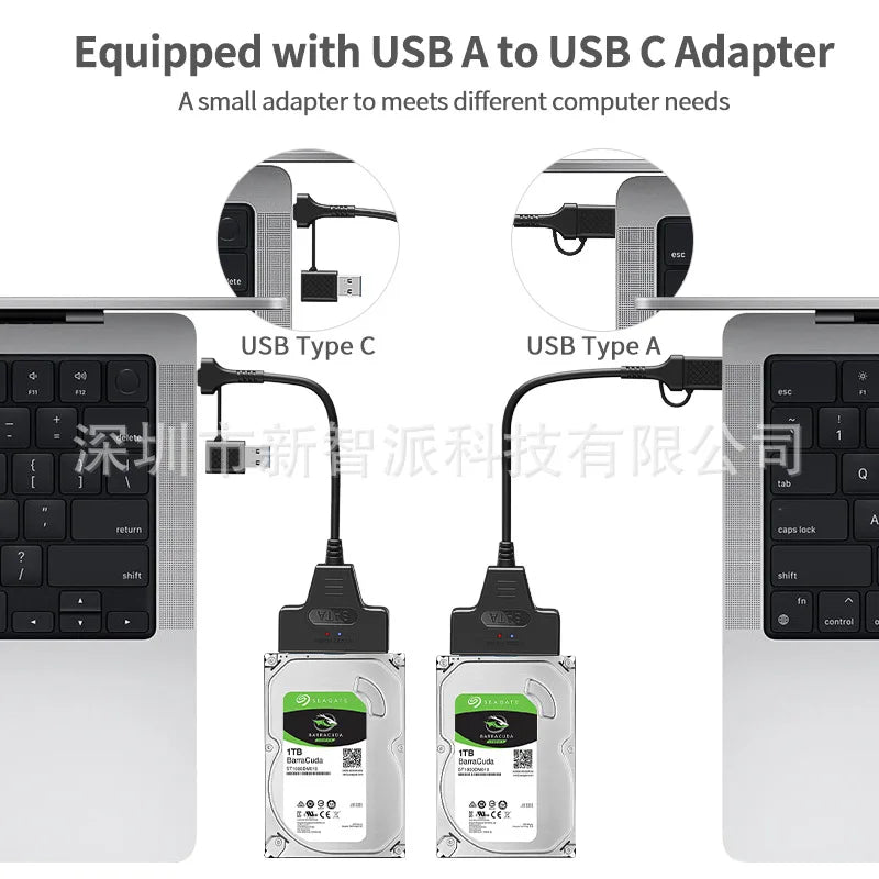 Cable Up To 6 Gbps High Speed Laptop Accessories SATA to USB3.0/Type-C Adapter 2 in 1 Usb Computer Cables Connecting Peripherals