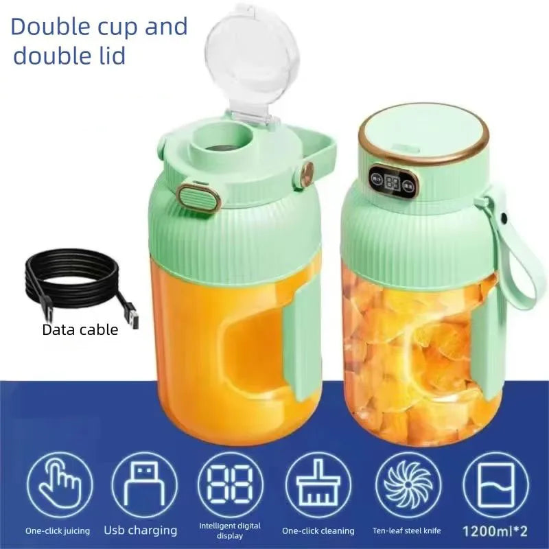 Fruit Juicer Cup Portable Electric Fruit Mixer Stirrng Cup Large Capacity Smoothie Quick Making Bottle Suitable Juice Production
