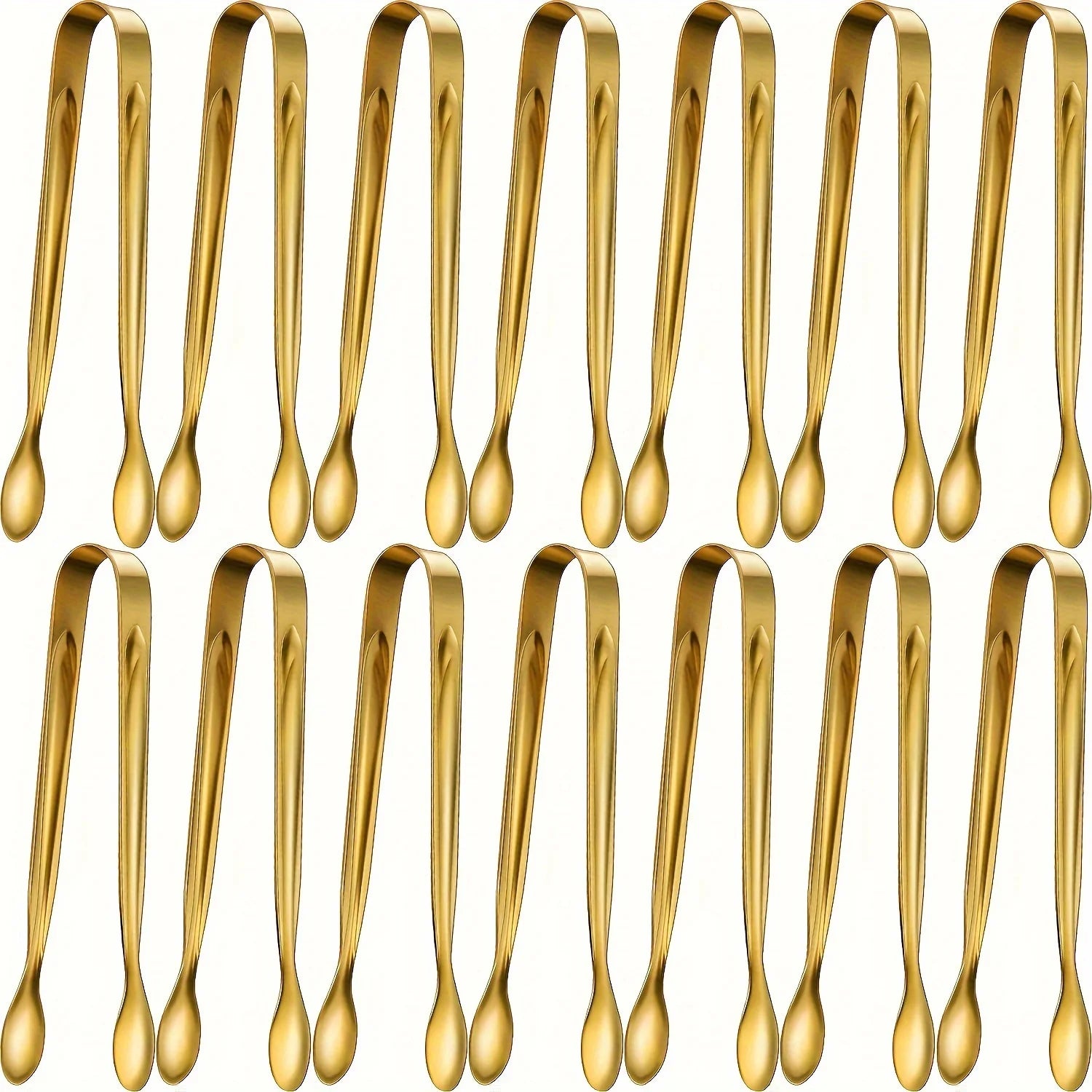 5pcs Golden Mini Serving Tongs - Elegant Stainless Steel Appetizer & Snack Servers for Weddings, Parties, and Charcuterie Trays