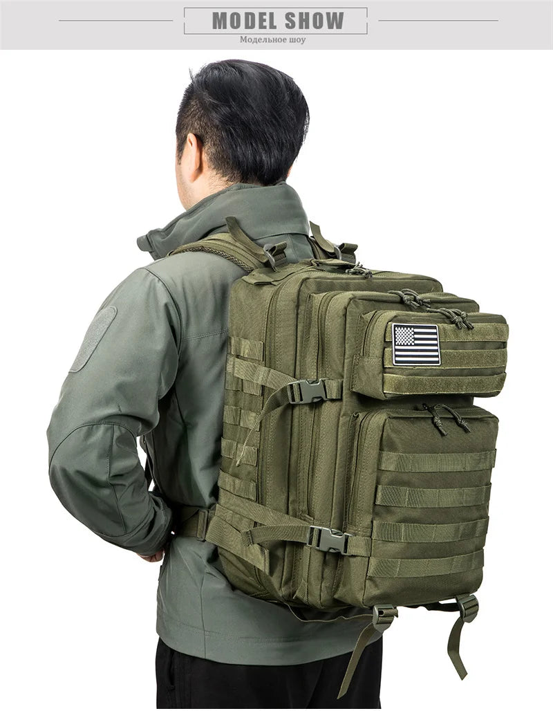 Outdoor 45L GYM Fitness Style Backpacks for men/women Tactical Training Molle Survival Bag Hiking Trekking Rucksack School bag