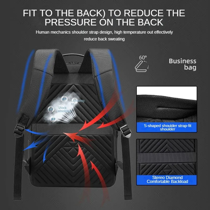 Business Men's High-end Computer Backpack With Logo Company Travel Backpack Printed Name And Pattern