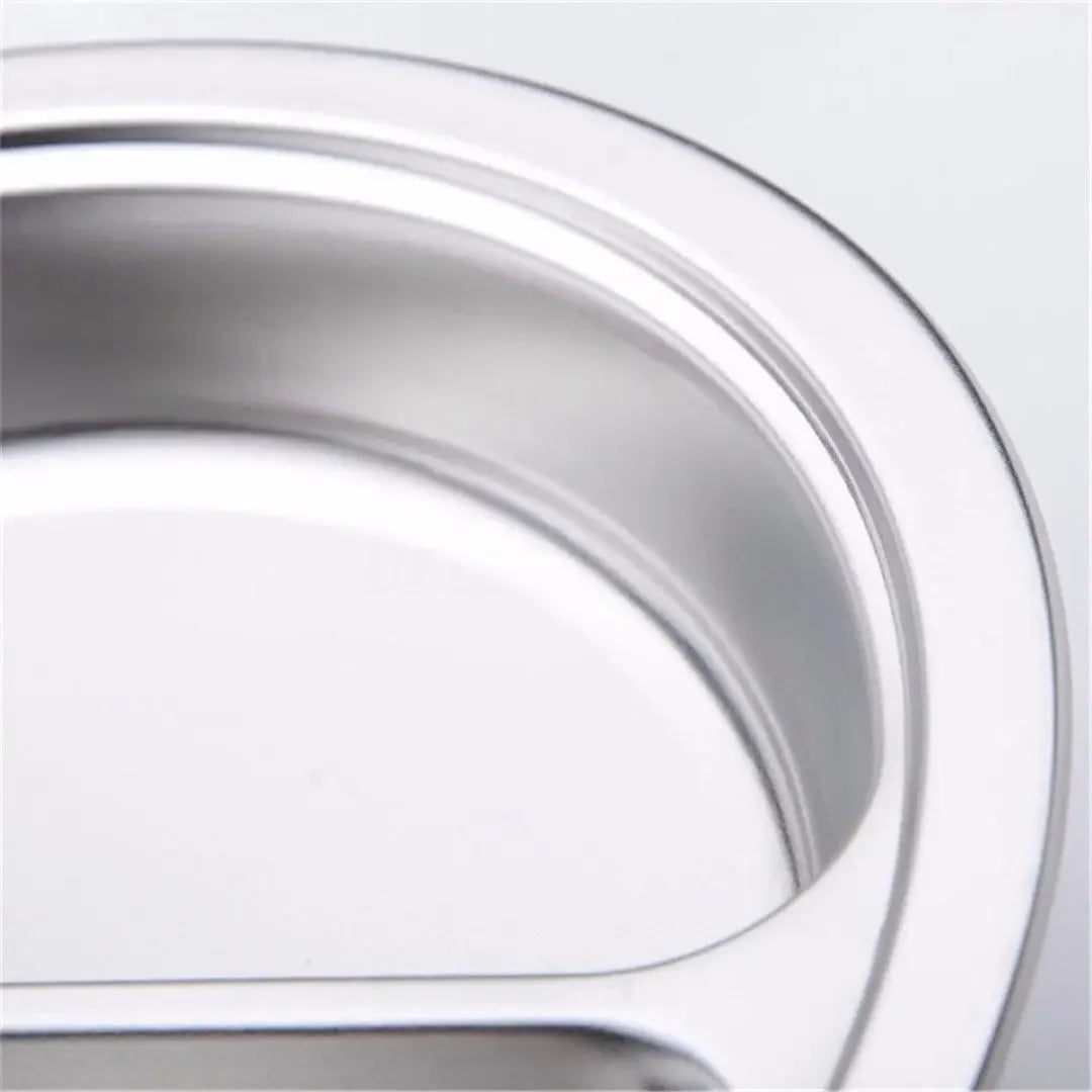 Dish Dinner Plate 1pcs Silver Stainless Steel 3 Sections Round Divided 22cm 24cm 26cm Snack Set Useful Practical
