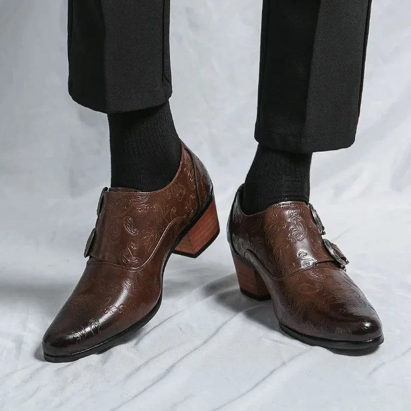 Men's Dress Shoes Fashion Belt Buckle Design Shoes Retro Carved Brogues Shoes Classic Business Formal Shoe Luxury Wedding Shoe