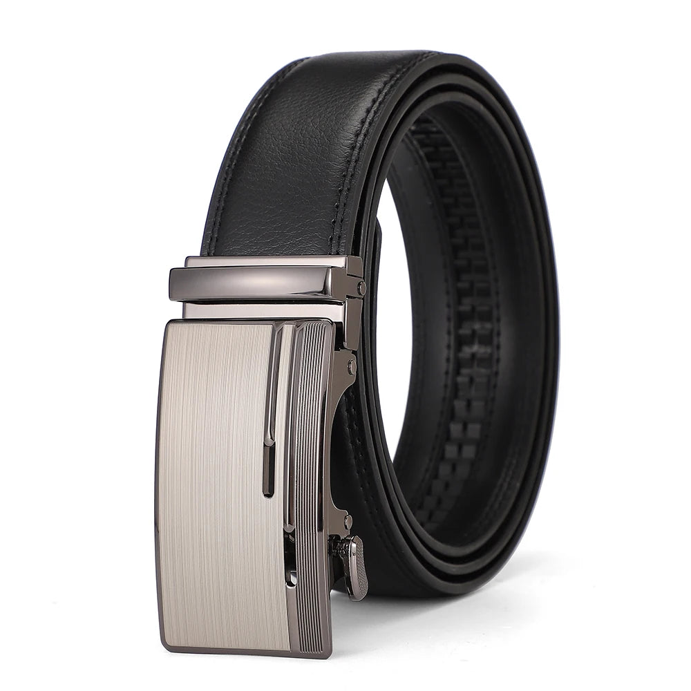 Business Dress Belt Men Soft Genuine Leather Automatic Buckle Trouser Belt  High-end Men Belt Great Gift for Men Waist Strap