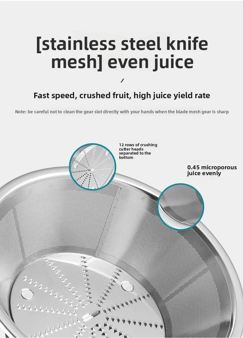 Juicer Machine, 1250W High-Speed Blender for Fruits/Vegetables, BPA-Free 304 Stainless Steel, Easy Clean & Quiet, Household