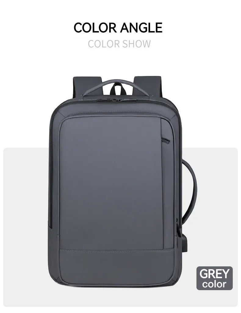 Business Commuter Men's Backpack, Multifunctional Laptop Bag, Solid Color, Simple Men's Backpack