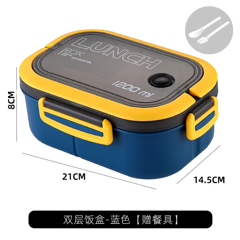 Kitchen Supplies: Single-layer, Double-layer Portable Fruit Food Box, Lunch Box with Fork Spoon and Spoon Preservation Box