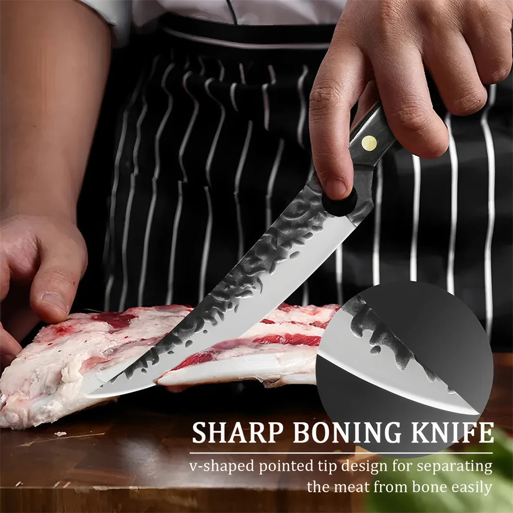 Forged Boning Knife Handmade Kitchen Knives Cleaver Butcher Knife Cooking Knife Fish Fruit Utility Cooking Tools Kitchen Stuff